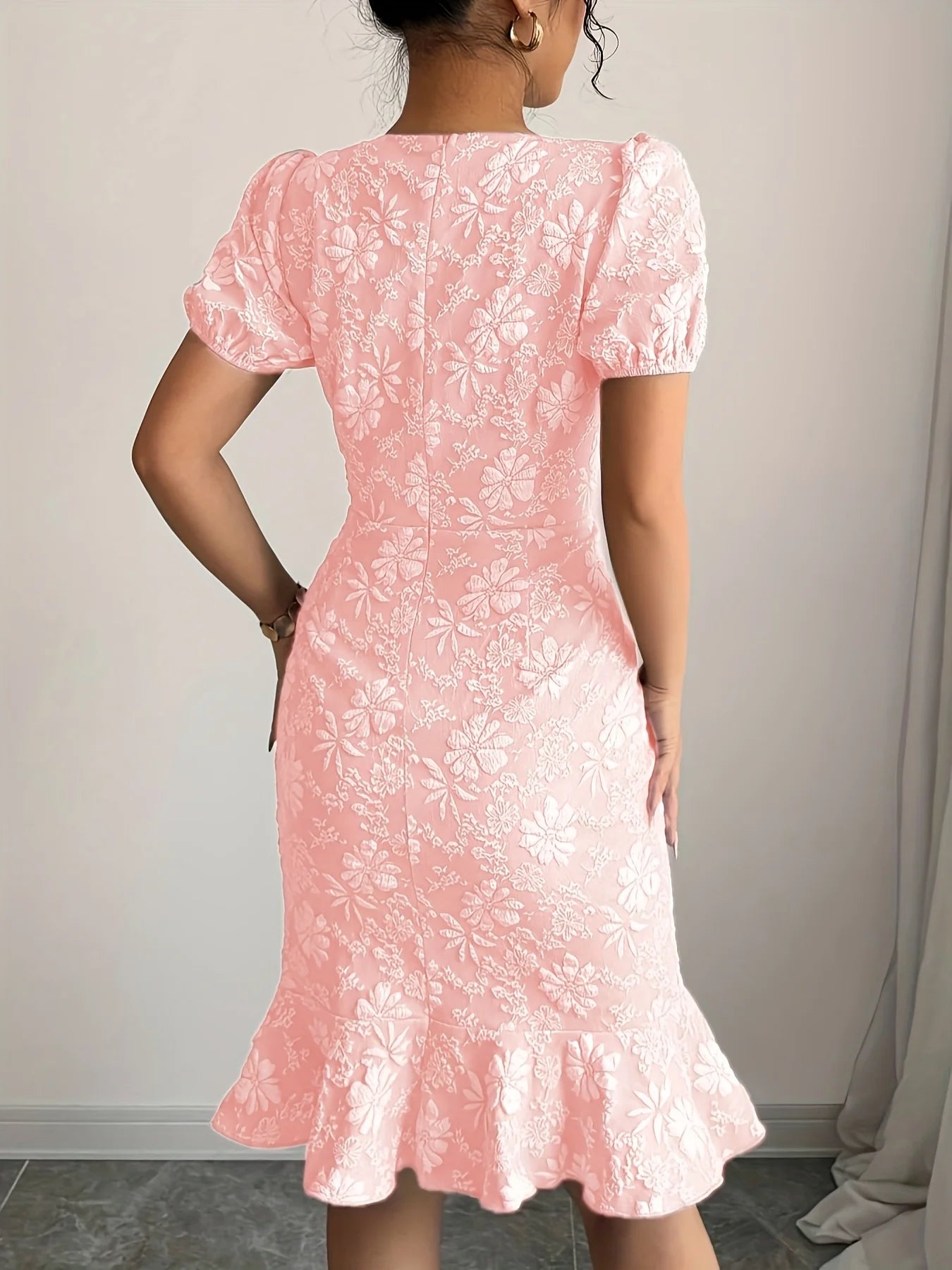 Dresses for Women Women's Dress Floral Print Puff Sleeve Dress