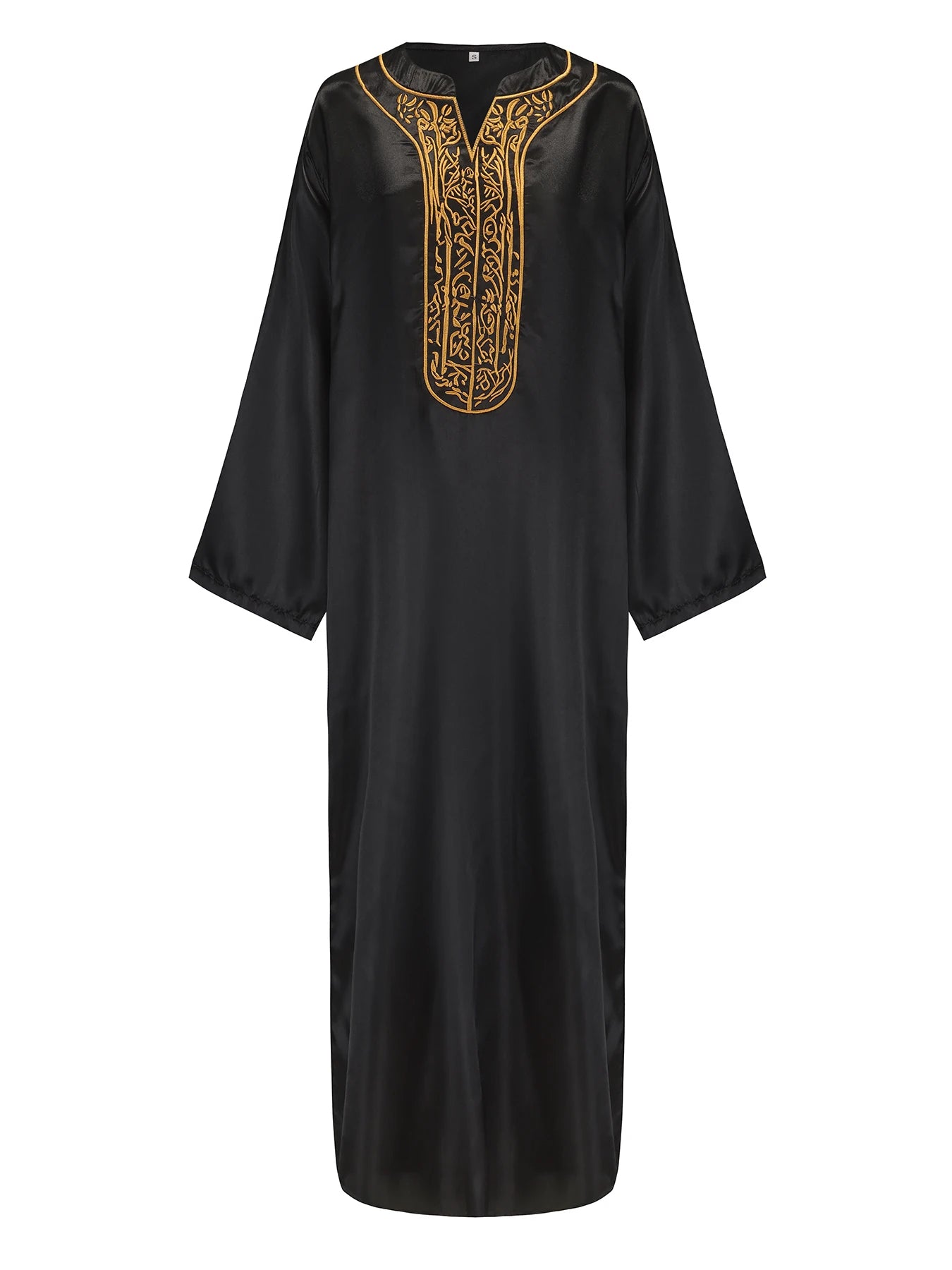 New Four Seasons Universal 100% Authentic Original Long Sleeve Muslim Robe Embroidery Zipper Craft Business Casual Men's