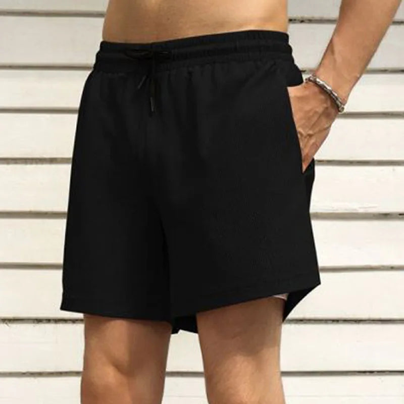 2025 cross-border summer men's casual sports shorts men's running three-point pants quick-drying lined double-layer woven shorts