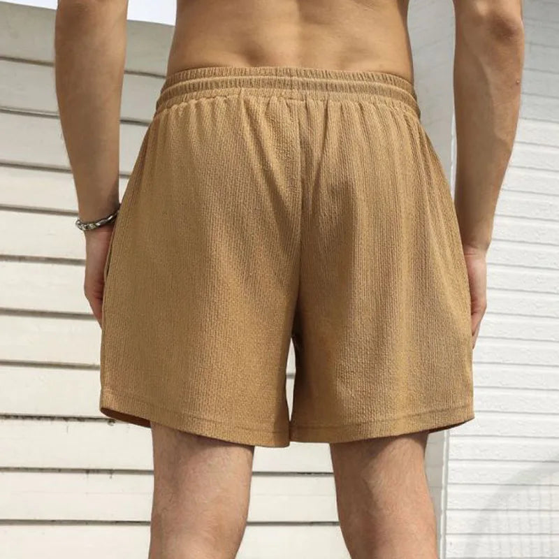 2025 cross-border summer men's casual sports shorts men's running three-point pants quick-drying lined double-layer woven shorts