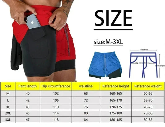 Graphic 2 In 1 Workout Running Shorts For Men Sporty Quick Dry Shorts With Phone Pocket Towel Loop Summer Gym Shorts Activewear
