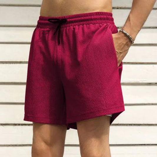 2025 cross-border summer men's casual sports shorts men's running three-point pants quick-drying lined double-layer woven shorts